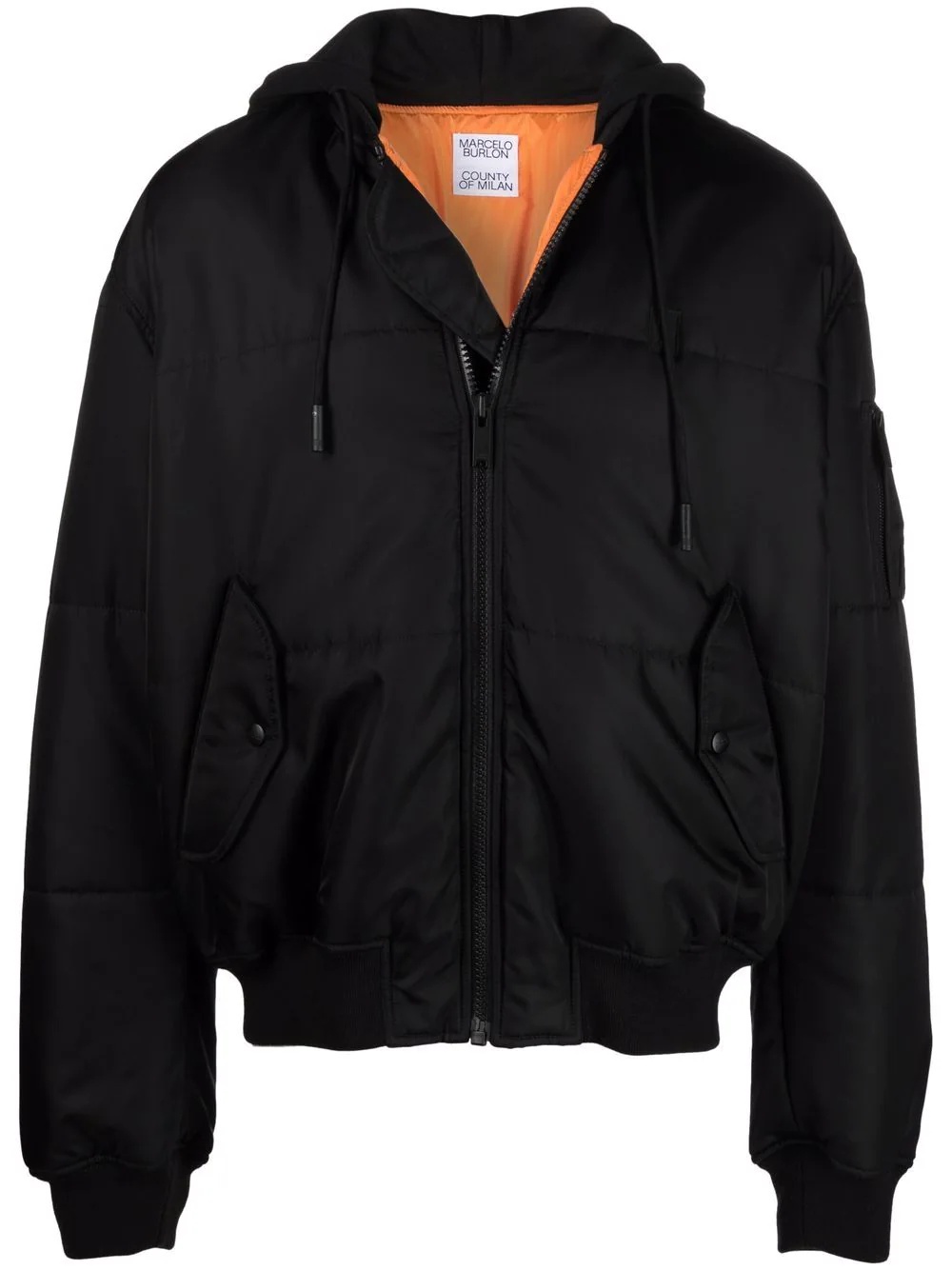 Cross Tape padded bomber jacket - 1