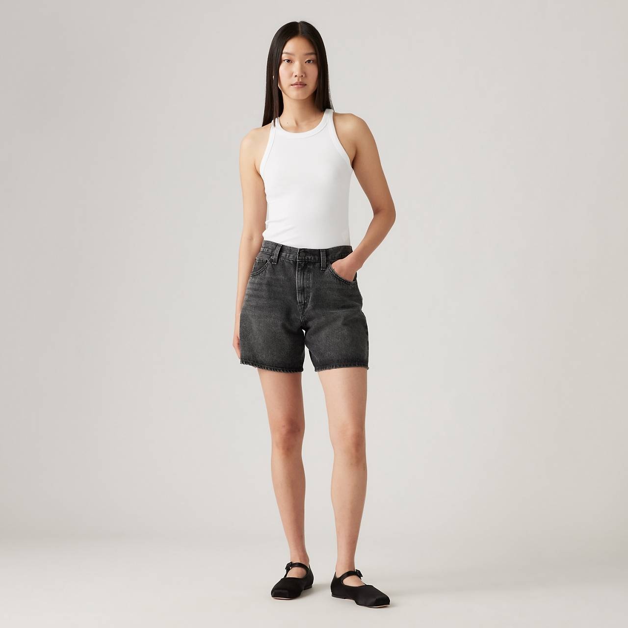 HIGH RISE BAGGY WOMEN'S SHORTS - 2