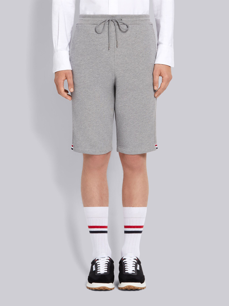 Light Grey Cotton Loopback Side Stripe Insert Sweat Short 1