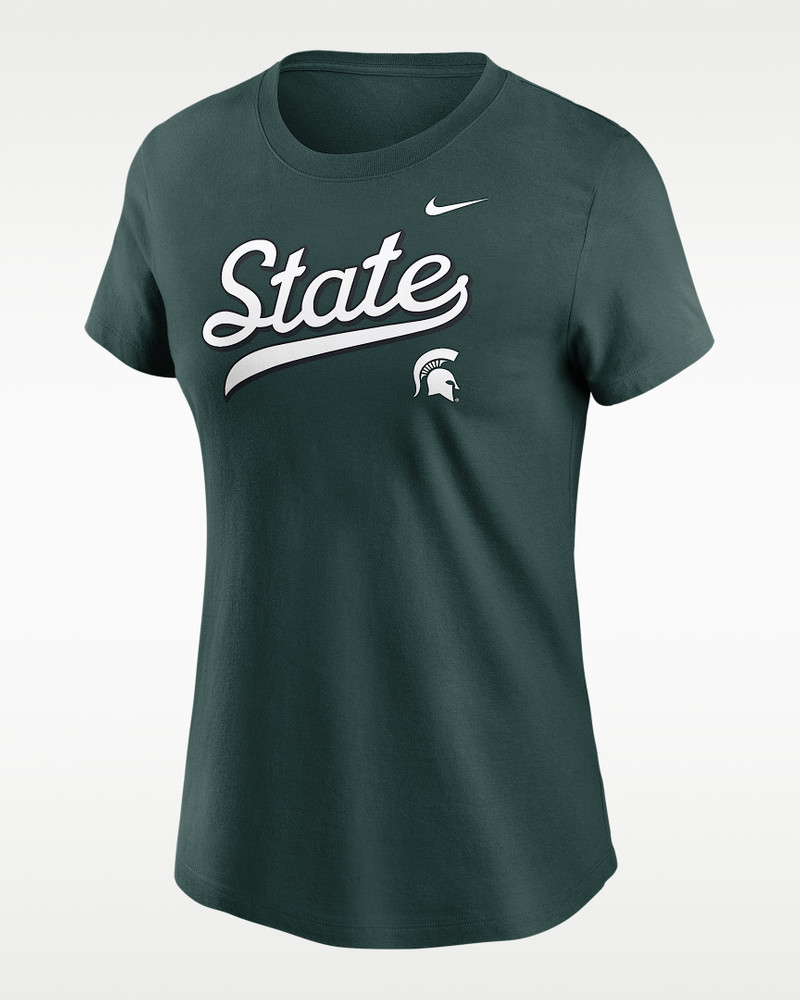 Michigan State Athletic Prep Arch Local Script Women's Nike College T-Shirt 1