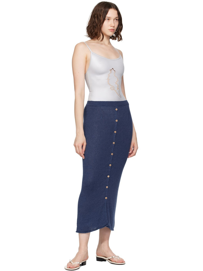 BASERANGE Blue Drip Midi Skirt outlook