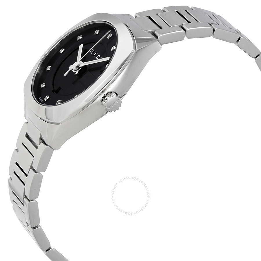 Gucci GG2570 Black Dial Diamond Stainless Steel Ladies Watch YA142503 - 2