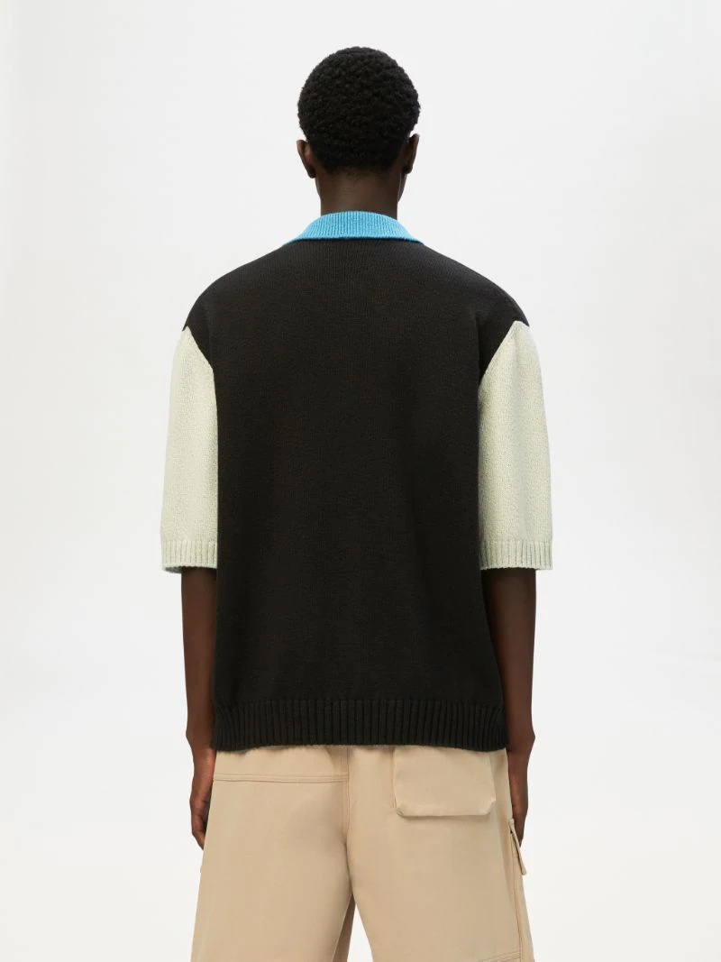PANELLED KNIT POLO - 5