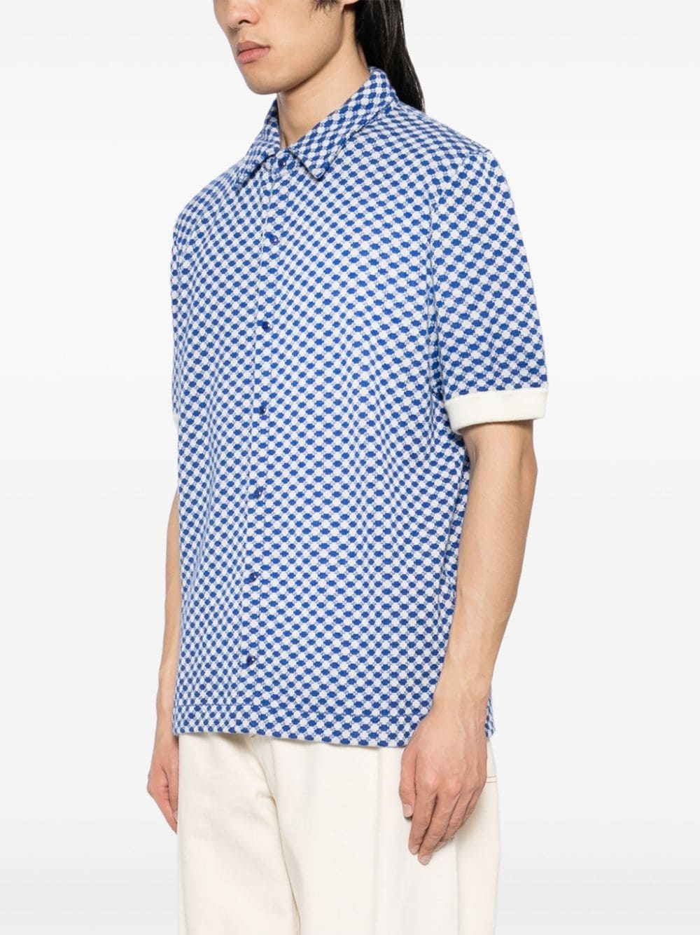 Lapis dot cashmere shirt - 3
