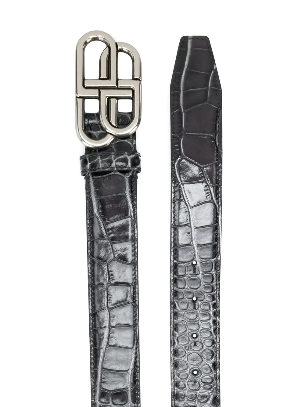 BB crocodile-embossed belt - 2