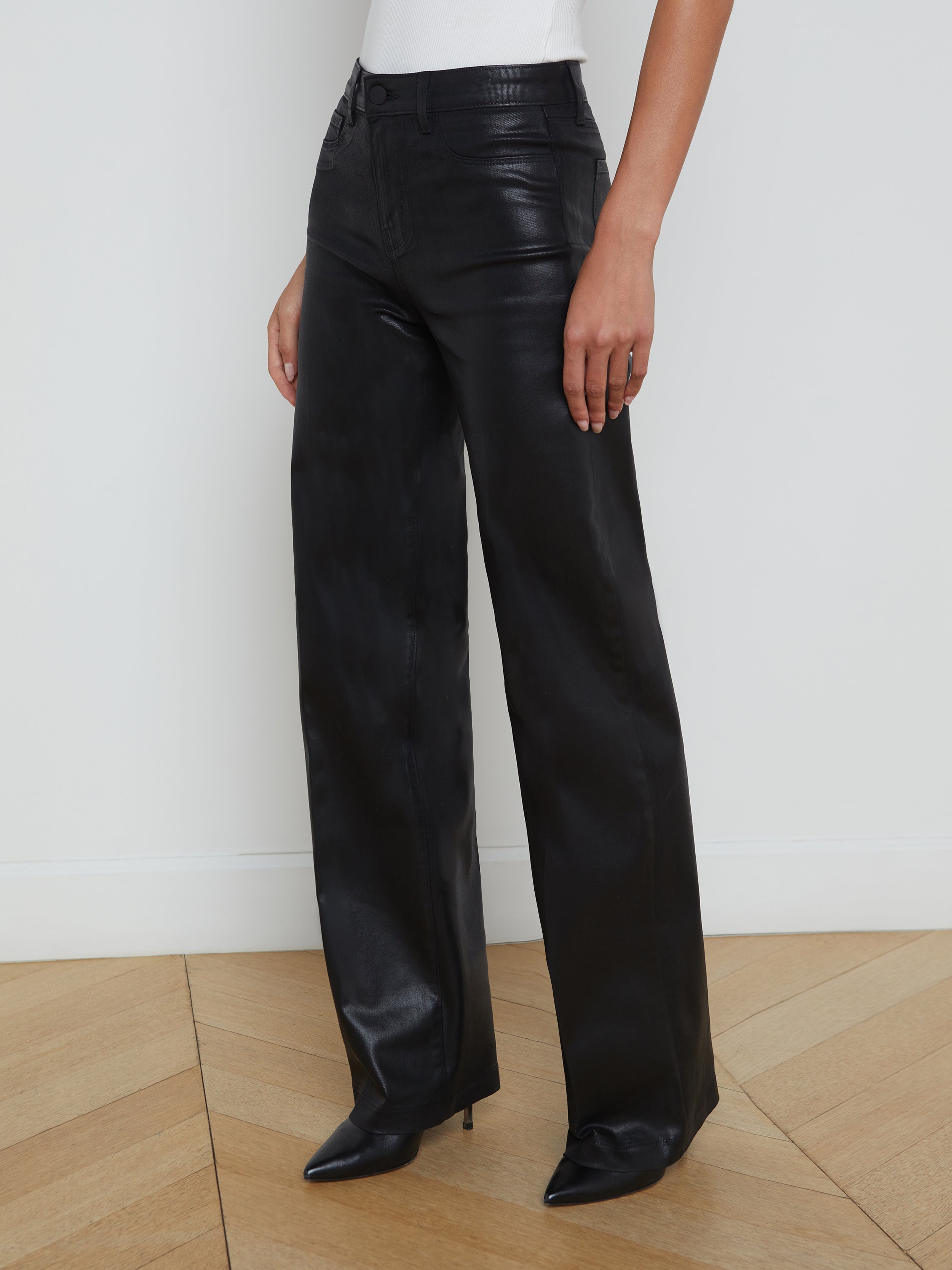 Clayton Coated Wide-Leg Jean - 4