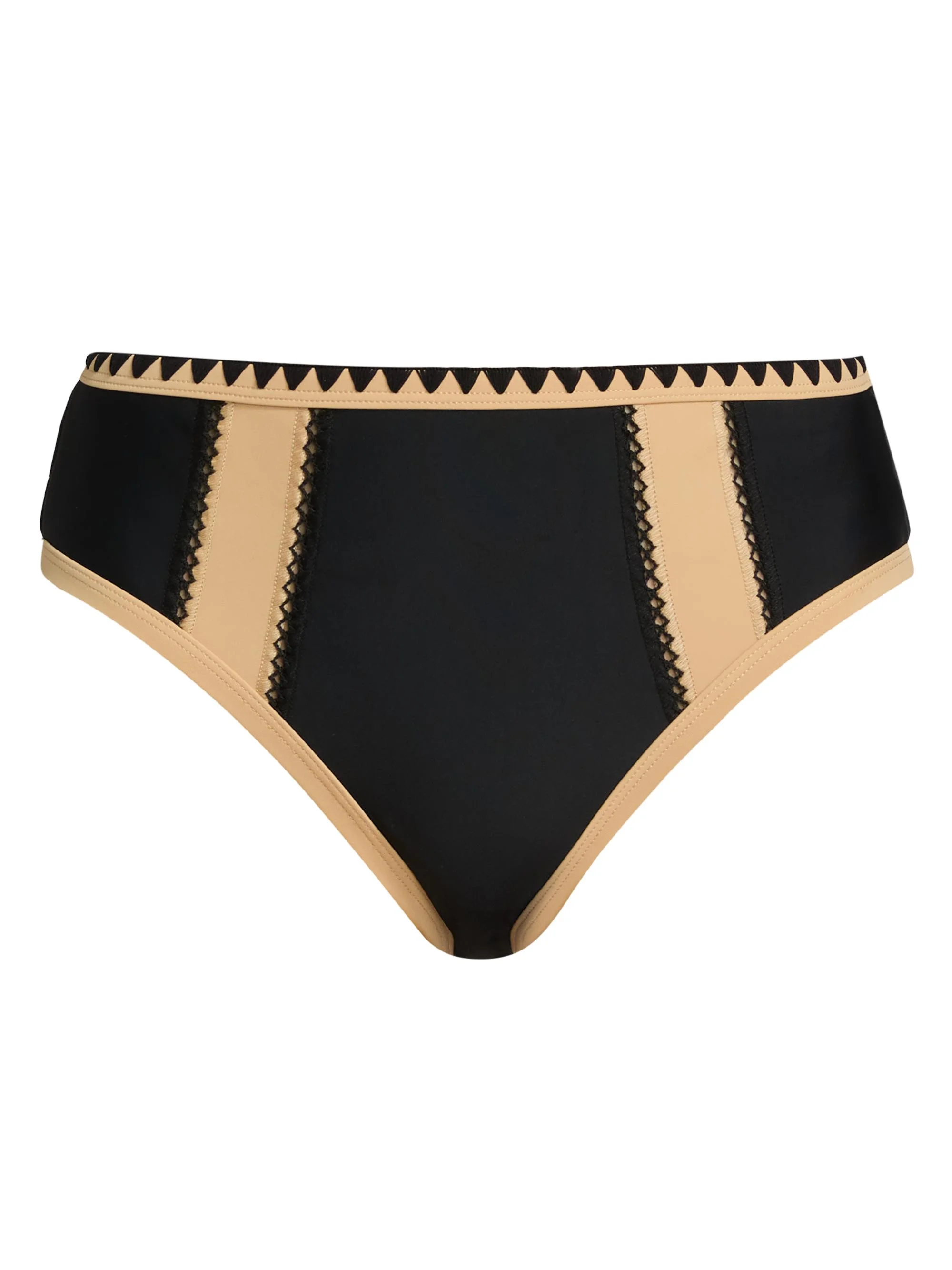 Women's Mallory ColorblockedBikini Bottom - Black Colorblock - 1
