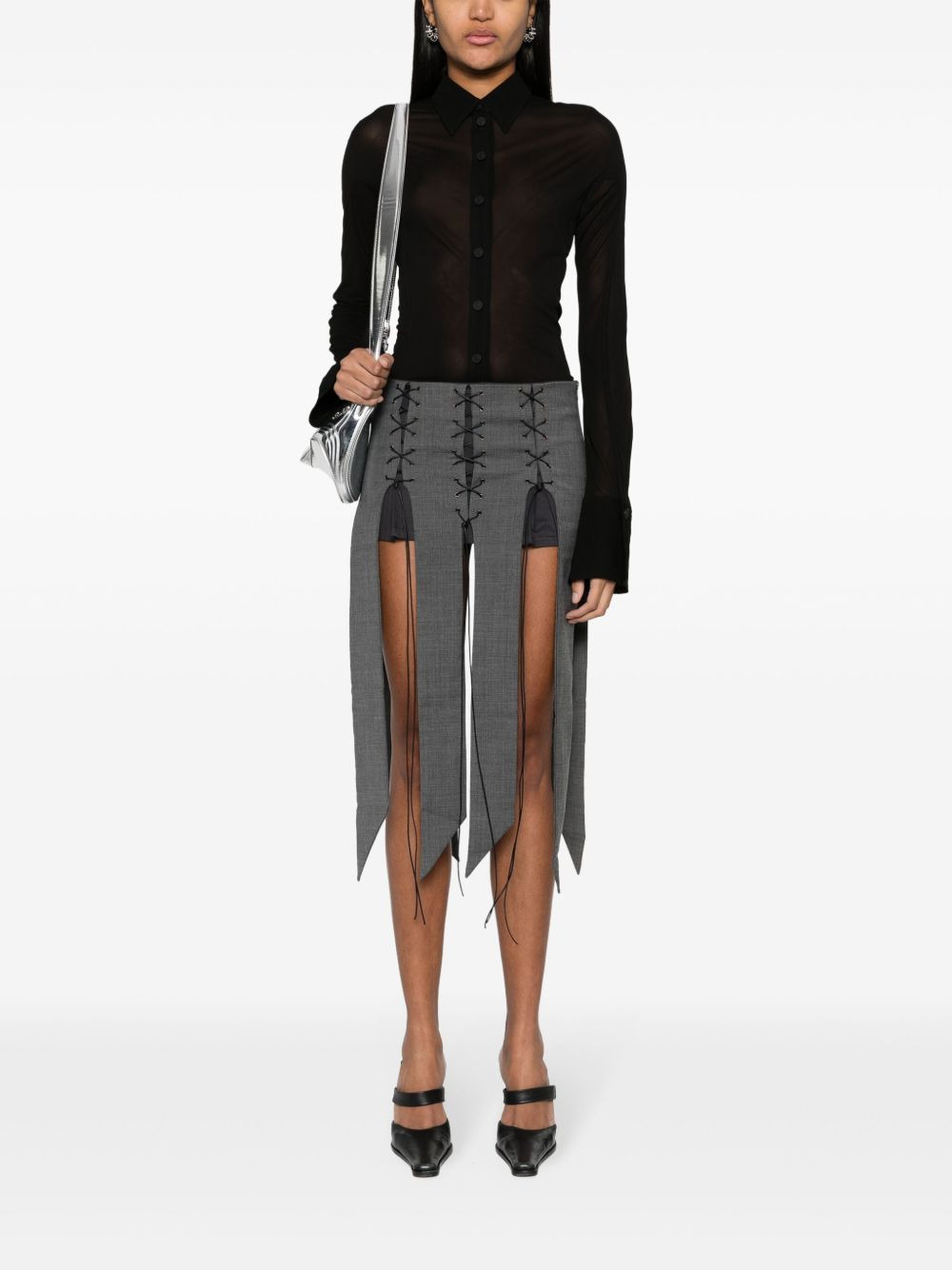 semi-sheer jersey shirt - 2