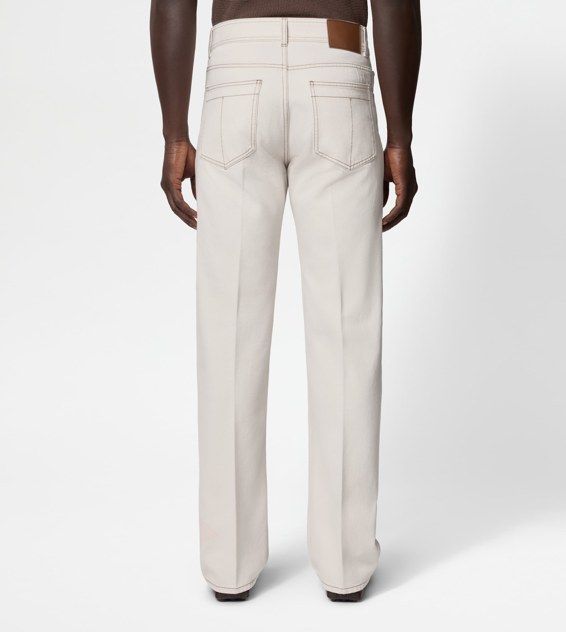 RELAXED FIT 5 POCKET JEANS - BEIGE - 4