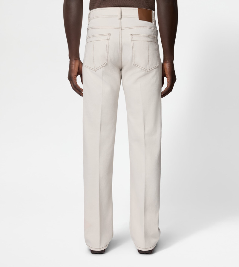 RELAXED FIT 5 POCKET JEANS - BEIGE 4