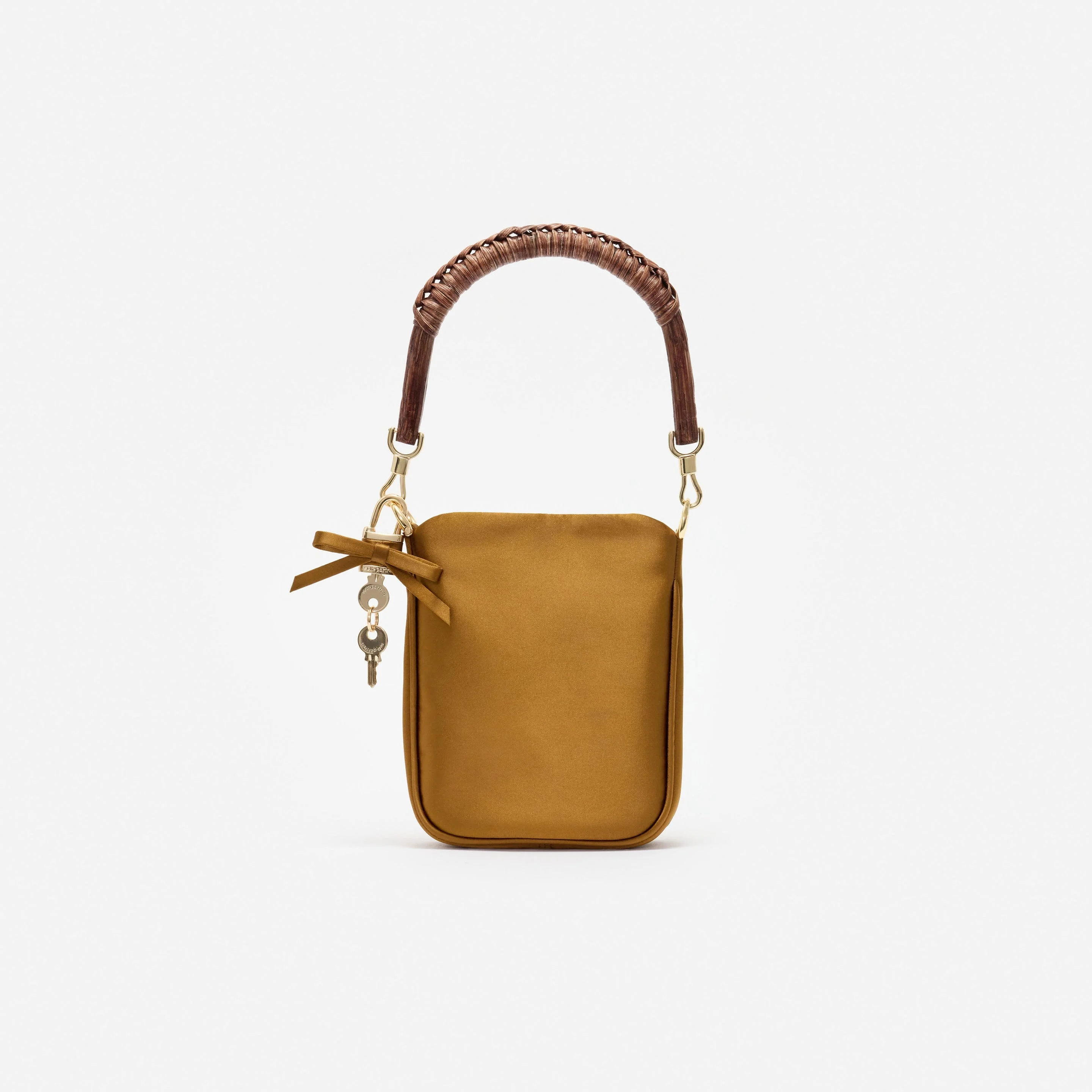 Gold Satin Mini Tote Bag - 1