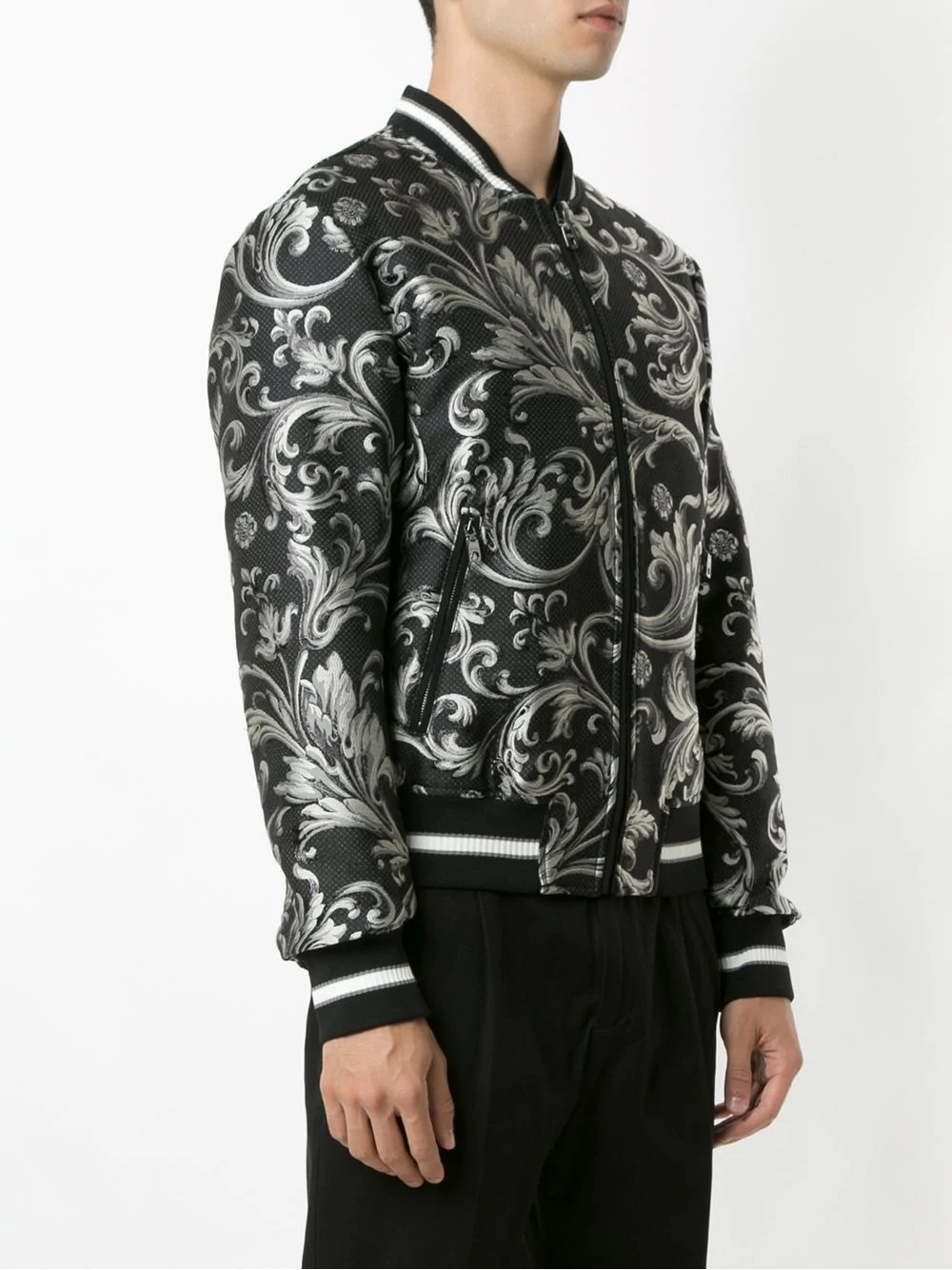 Baroque-print bomber jacket - 3