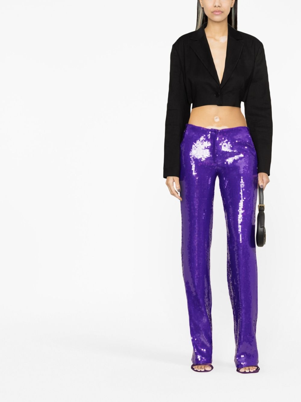 sequined straight-leg trousers - 2