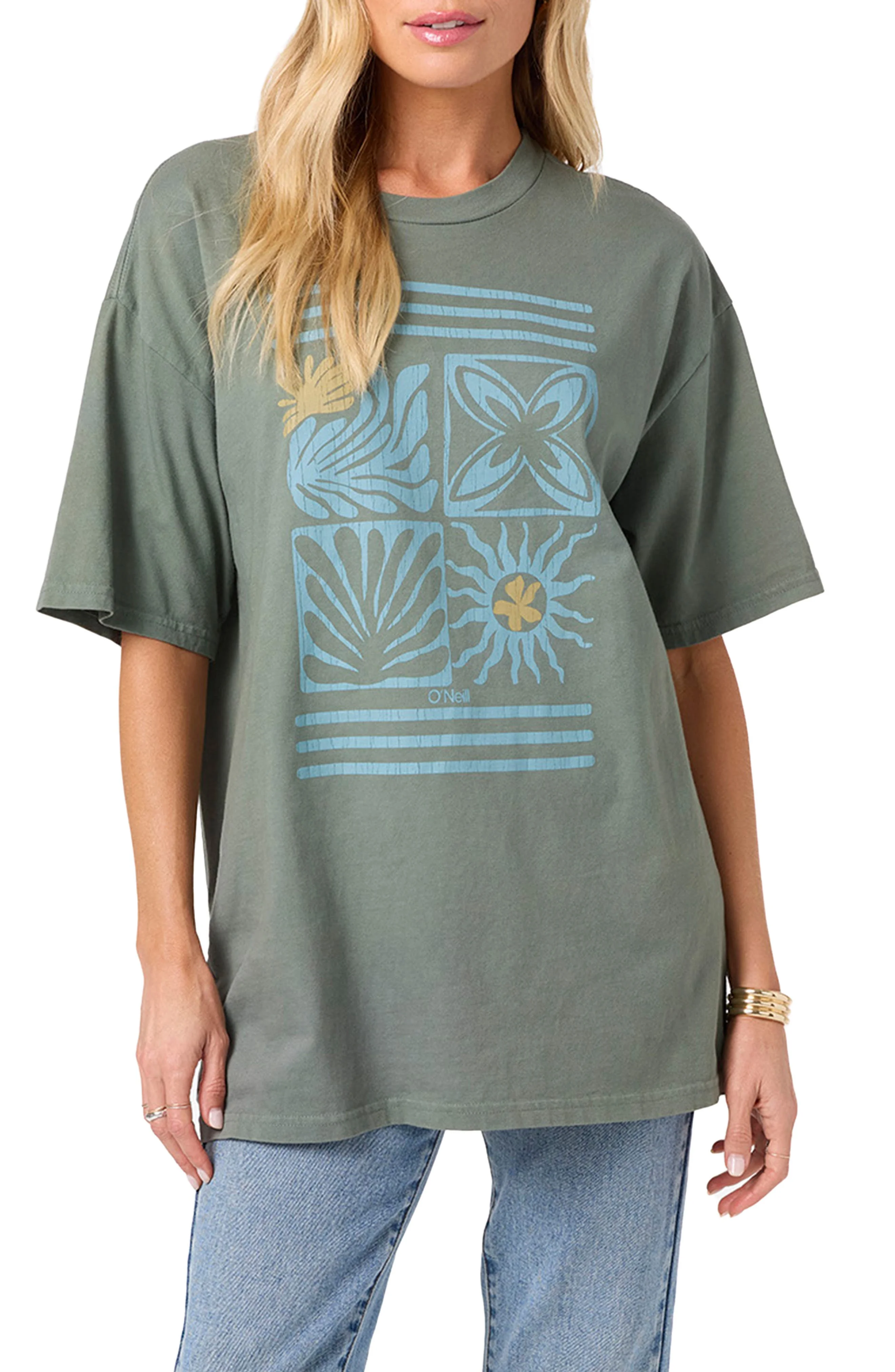 O'Neill OG Elements Oversize Cotton Graphic T-Shirt in Balsam Green at Nordstrom - 1