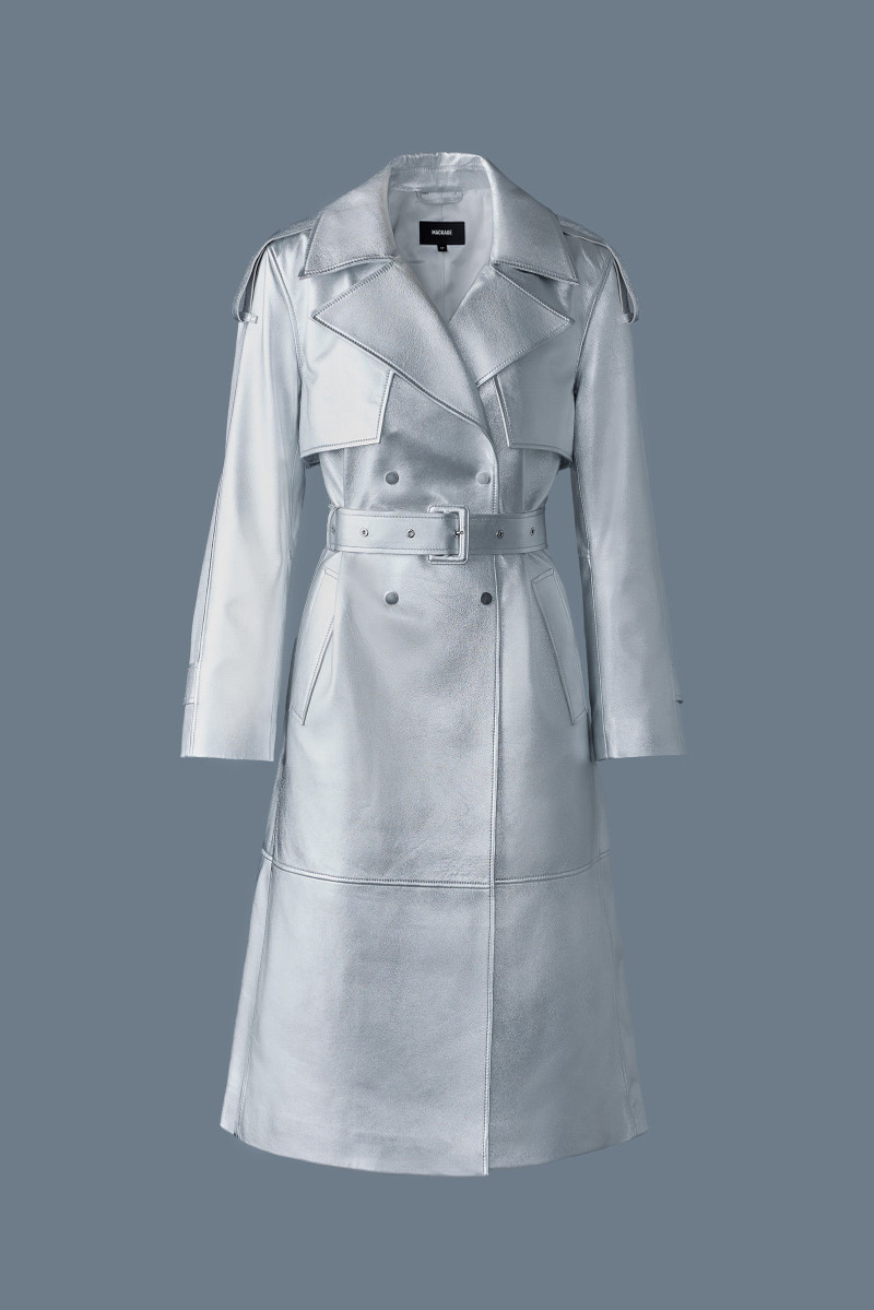 CARMELA-M Metallic laminate leather trench 1