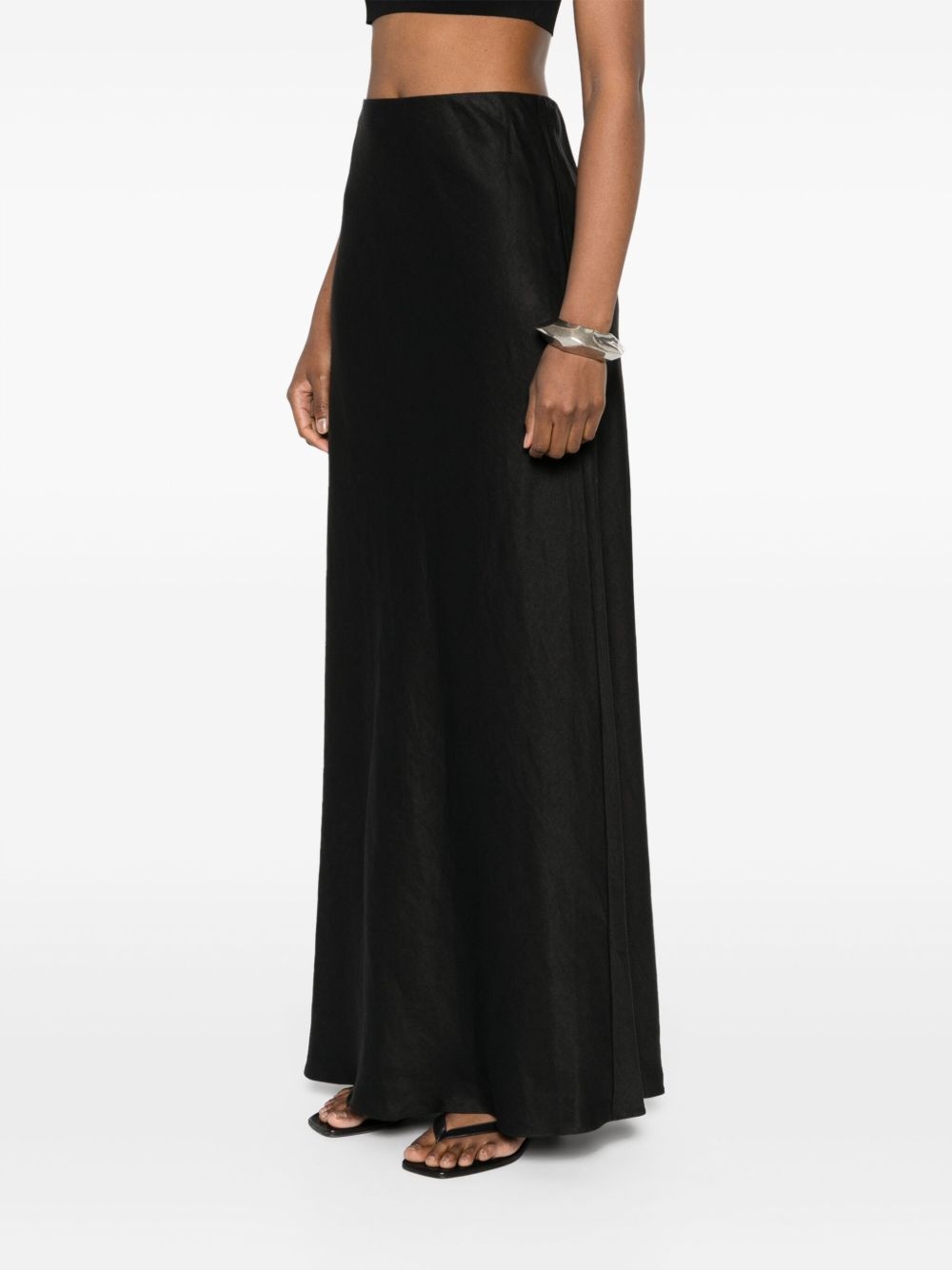 linen blend midi skirt - 3