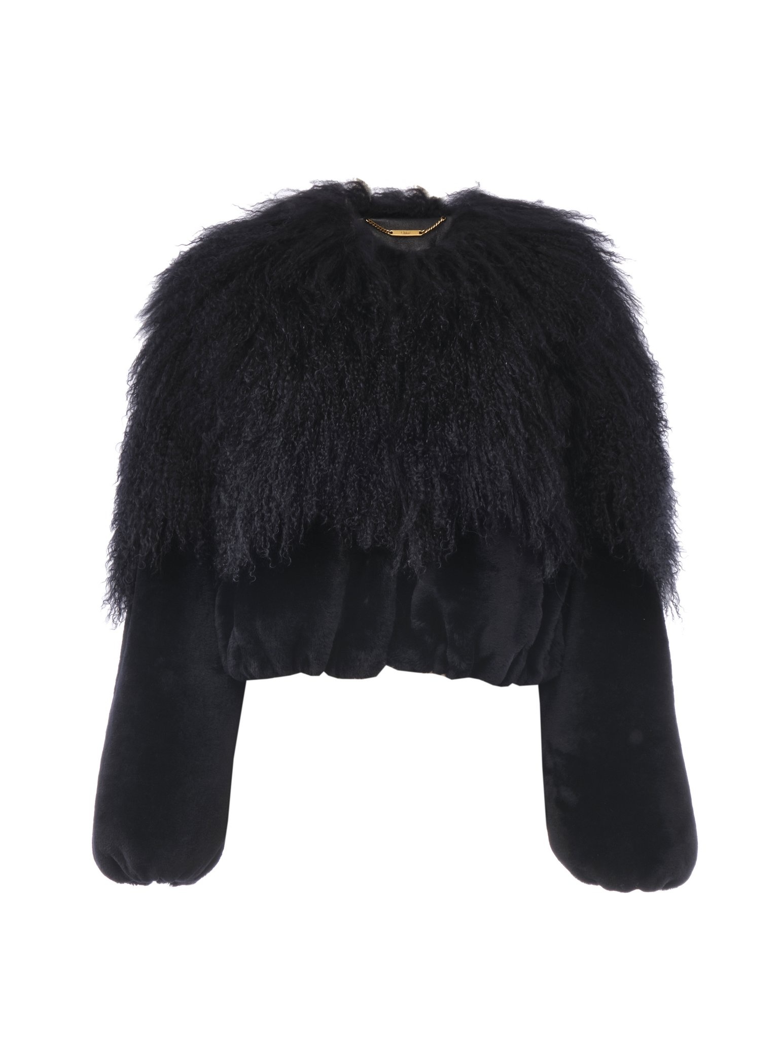 CROPPED BLOUSON IN SHEARLING - 1