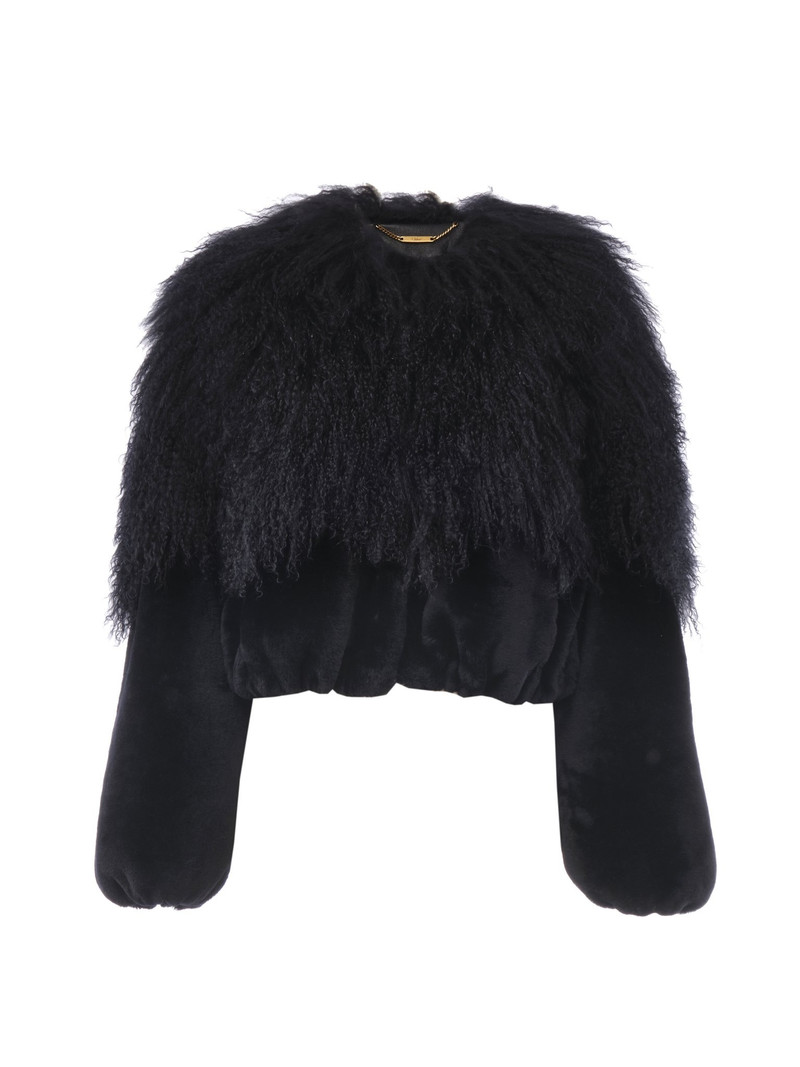 CROPPED BLOUSON IN SHEARLING - 1