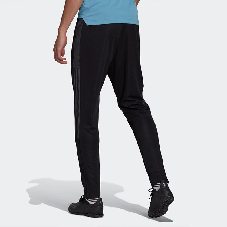 Men's adidas Solid Color Logo Straight Stripe Casual Sports Pants/Trousers/Joggers Black GN5490 - 3