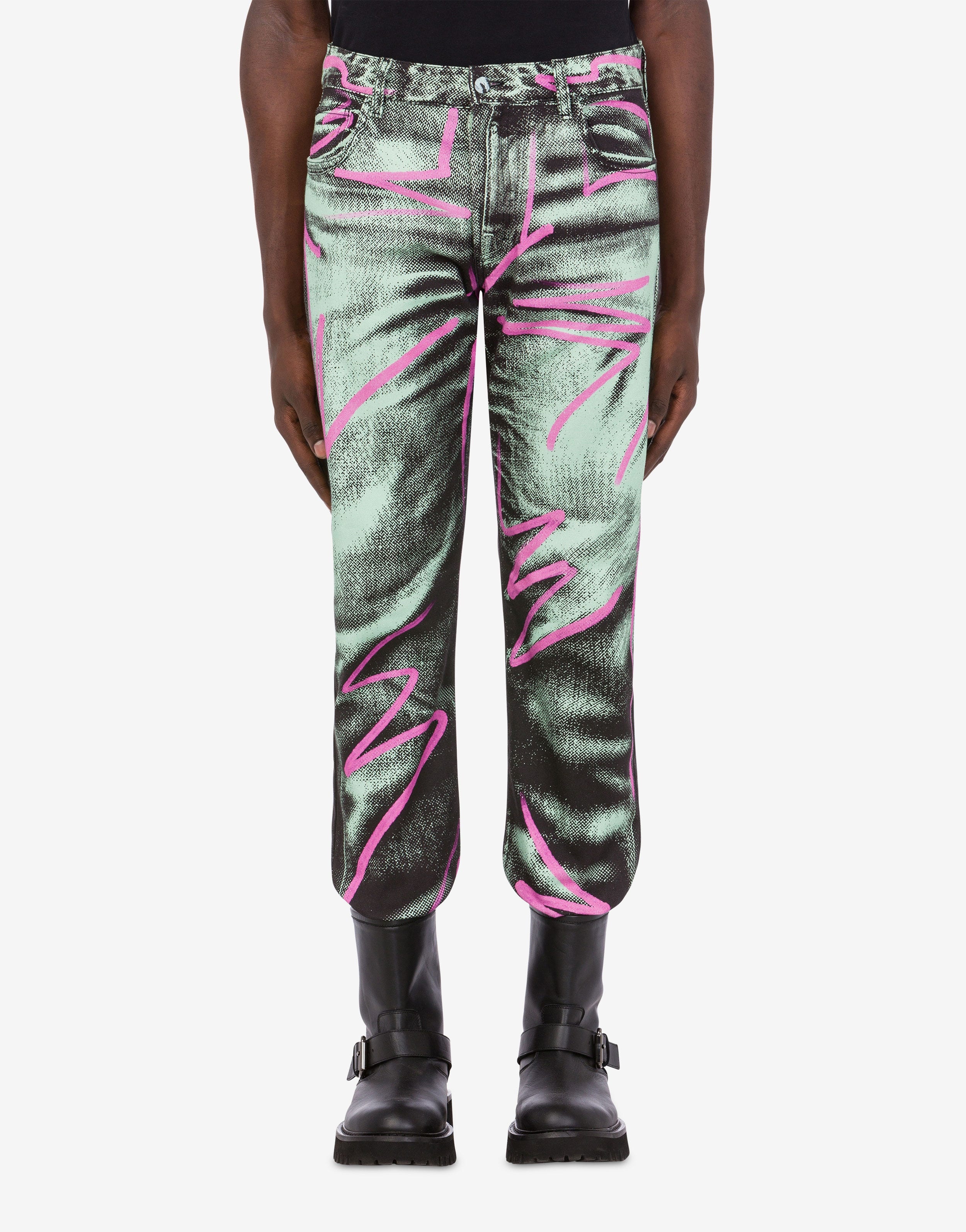 SHADOWS & SQUIGGLES COTTON BULL DENIM TROUSERS - 2