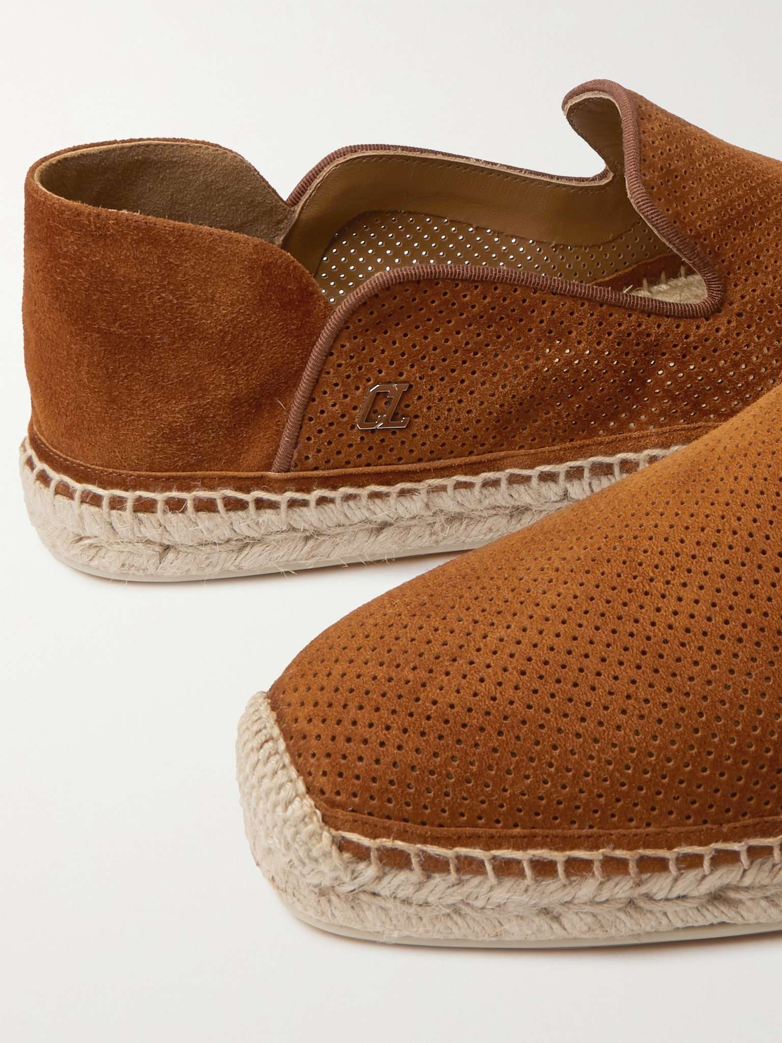 Perforated Suede Espadrilles - 6