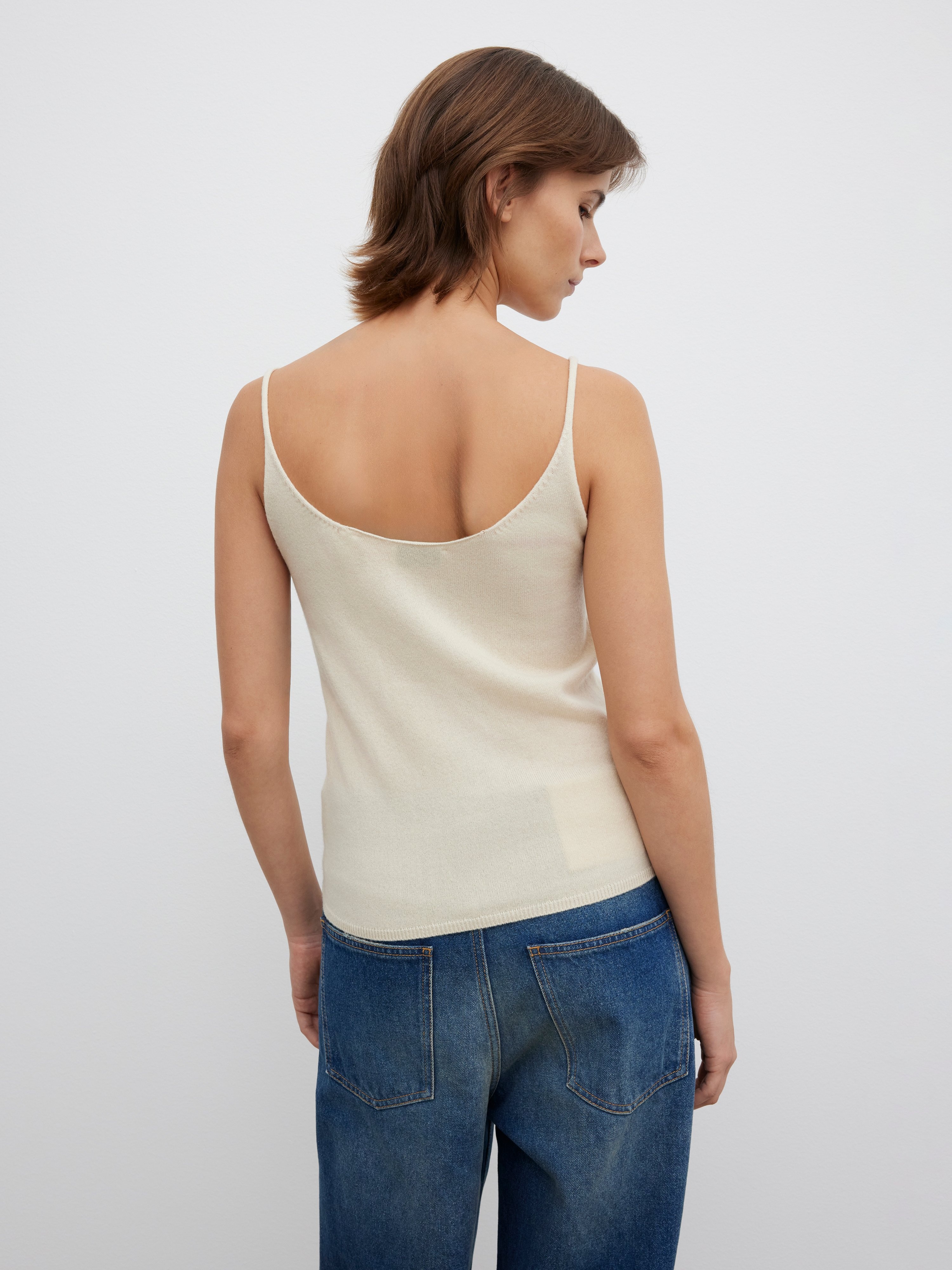 Knitted cashmere blend top - 3