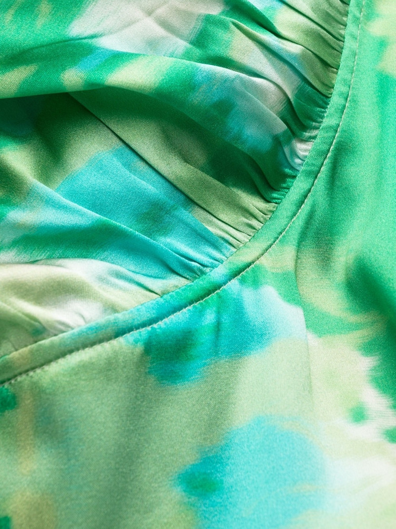 printed off-shoulder silk dress 5