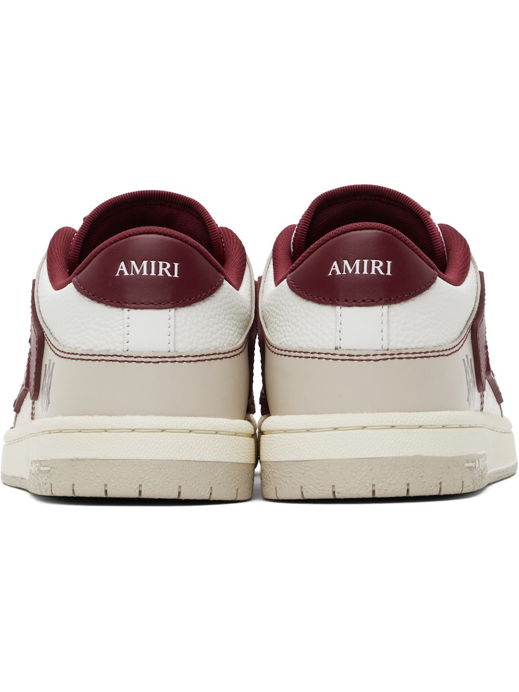 White & Red Varsity Skel Top Low Sneakers - 2