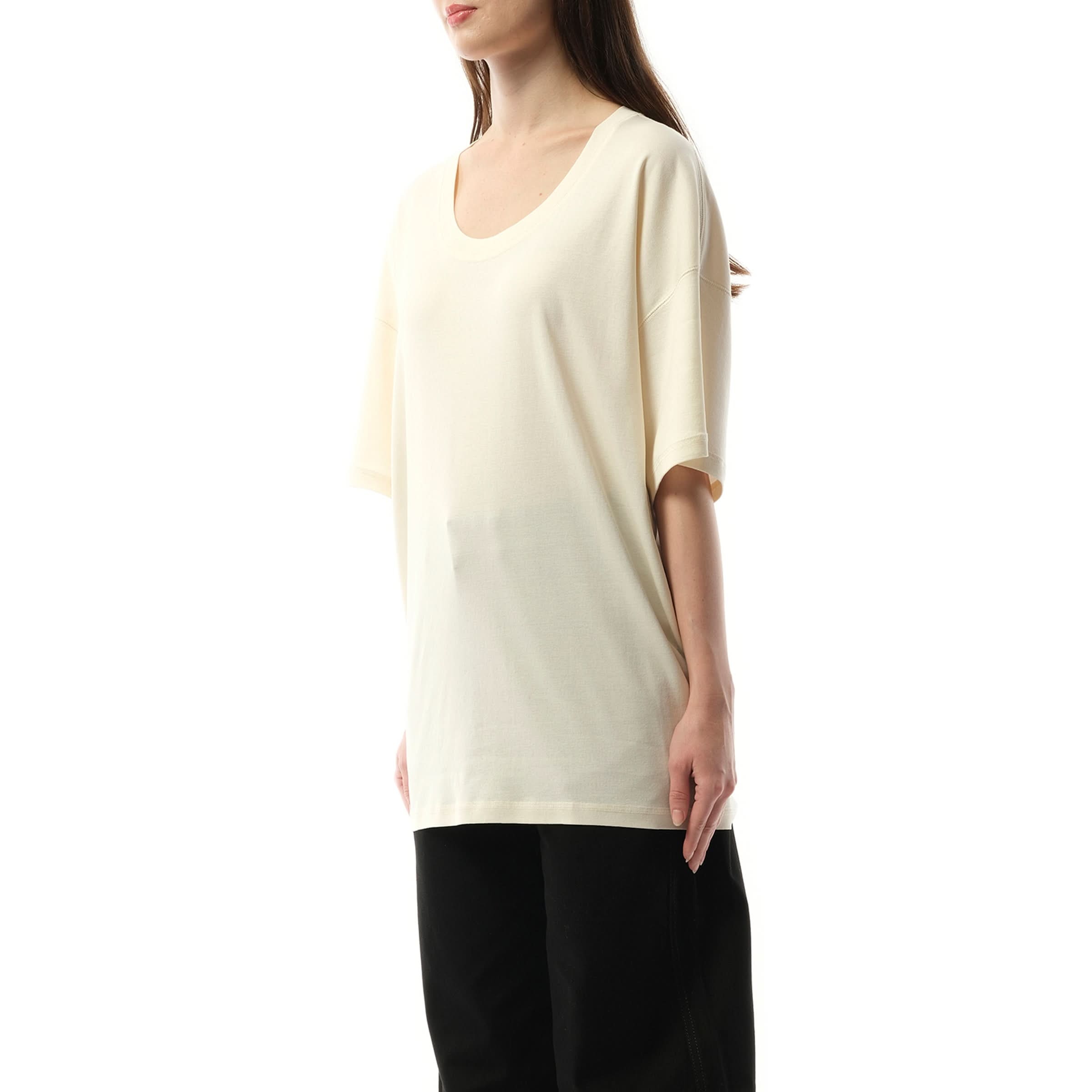 Rib T-Shirt in Light Cream - 5