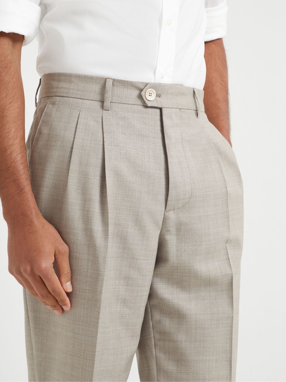 pleat-detail tailored trousers - 5