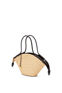 Loewe Small Paseo basket in raffia and nappa calfskin