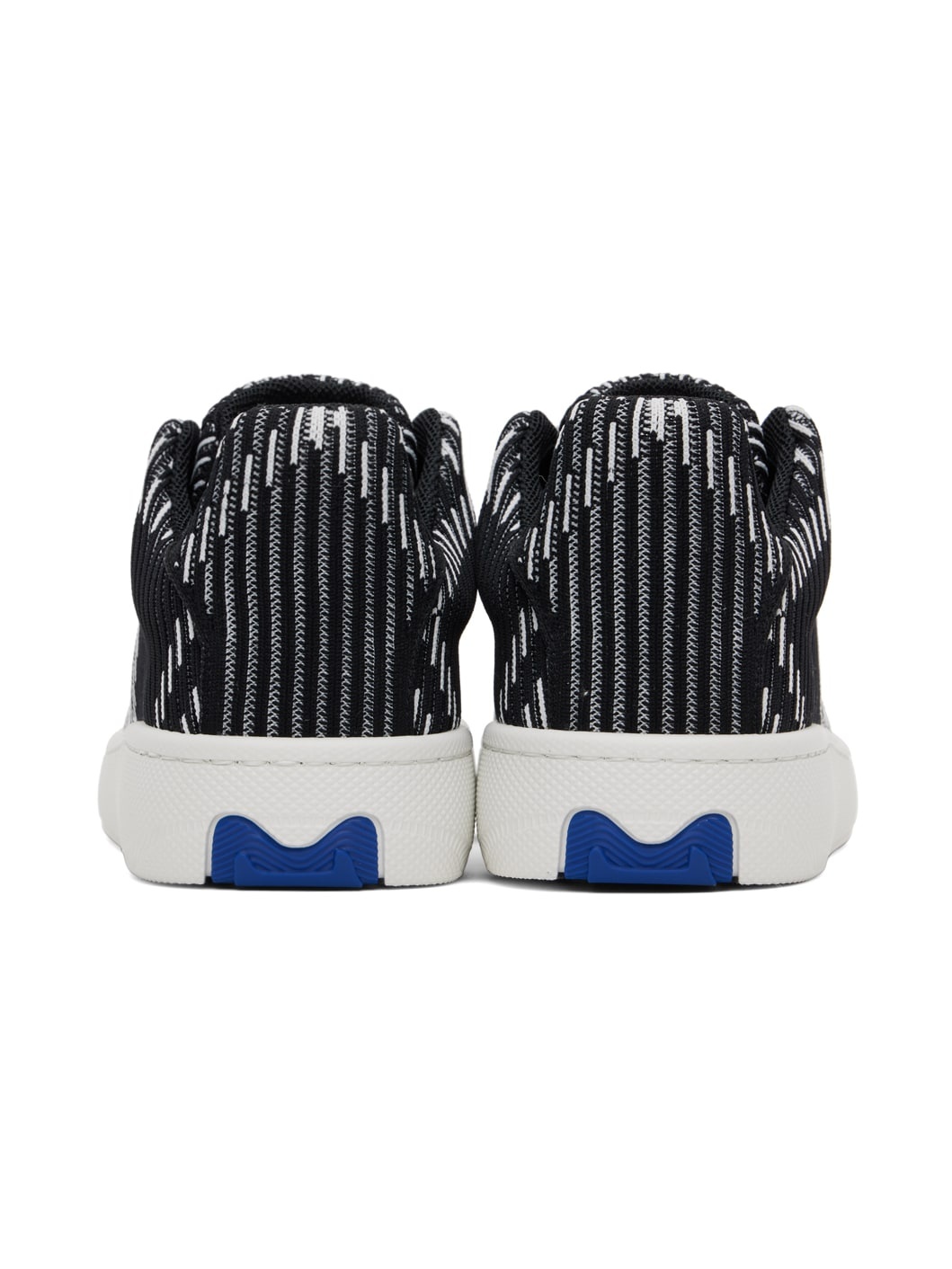 Black & White Check Knit Box Sneakers - 2