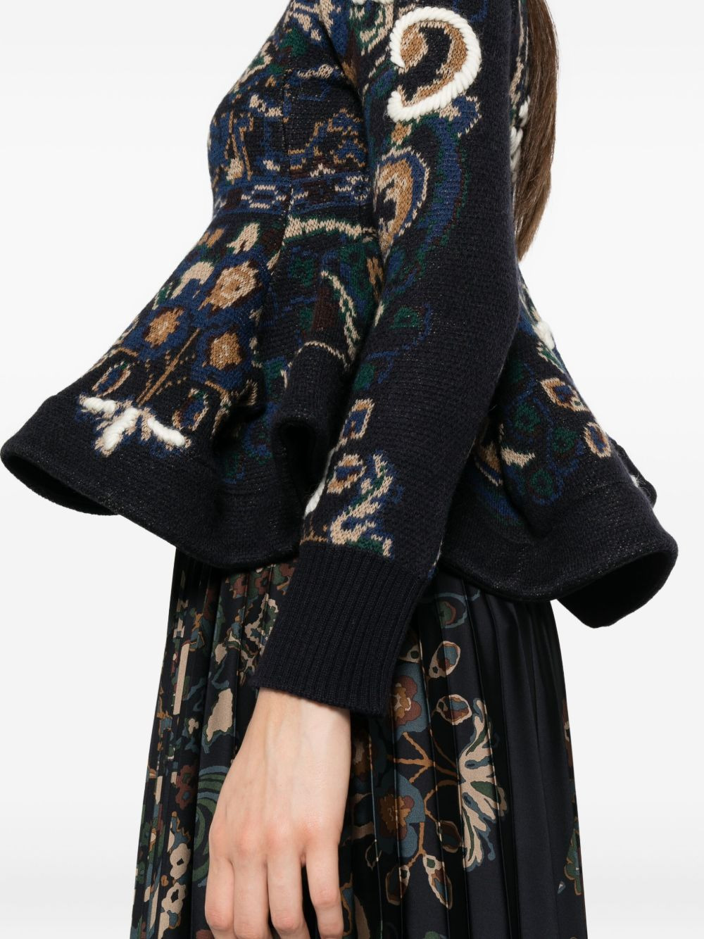 floral-pattern embellished sweater - 5