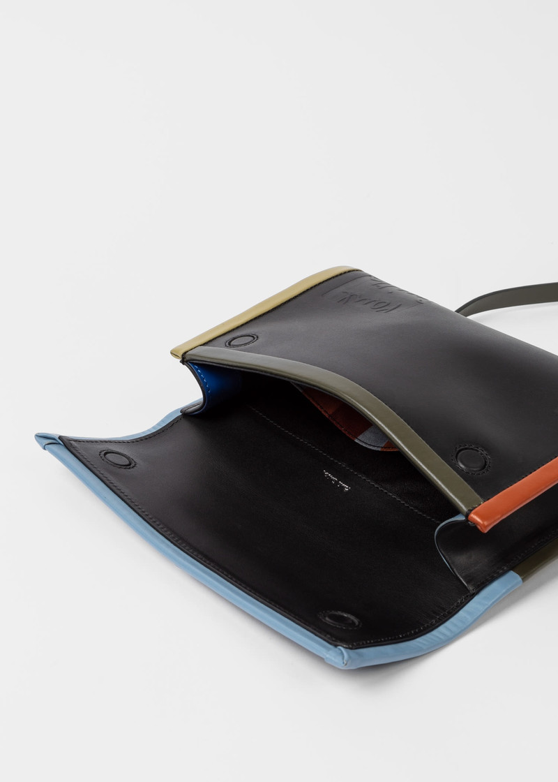 Leather Contrast Piping Cross-Body Bag 5