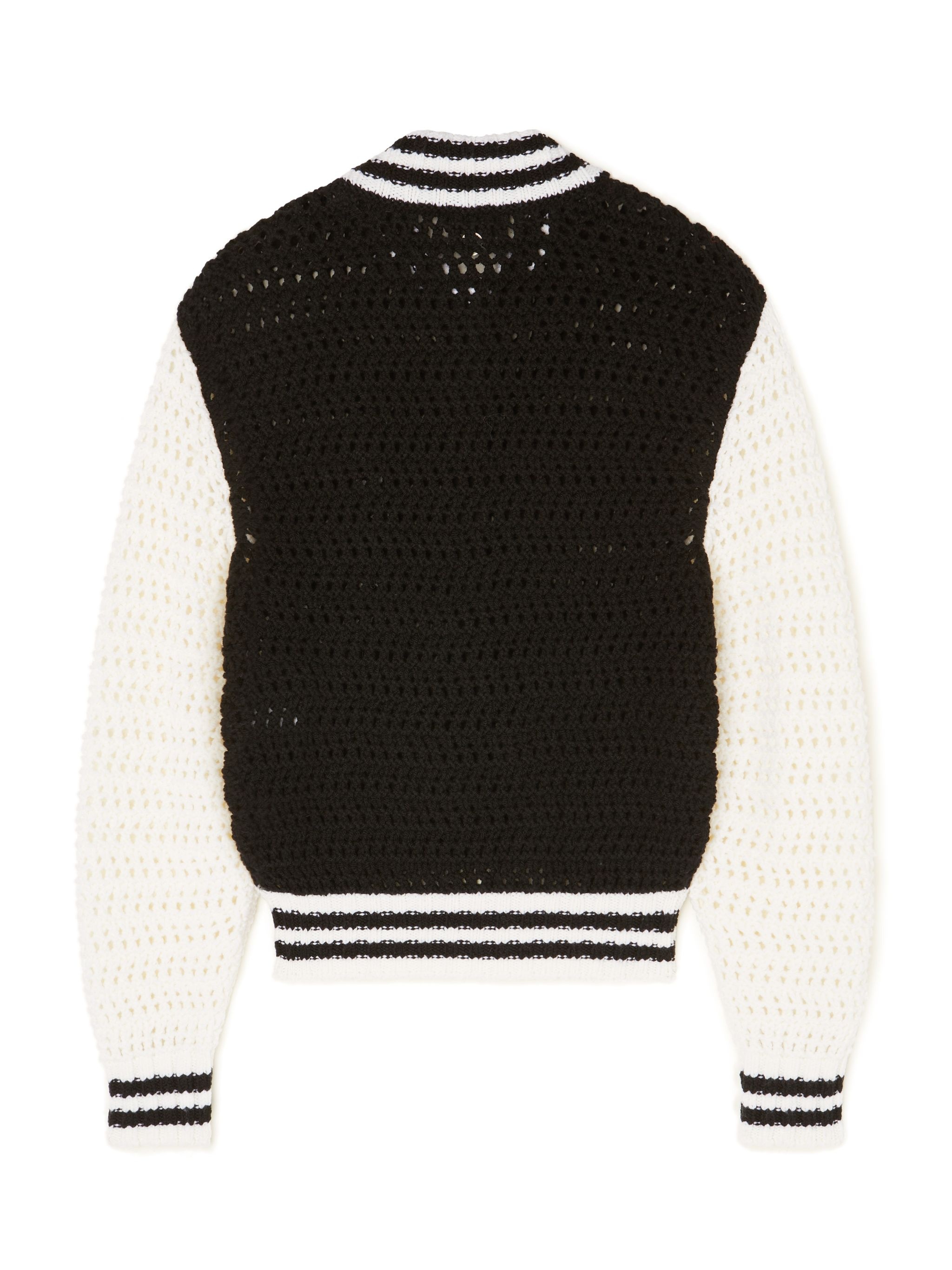 B & W Crochet Bomber Jacket - 3