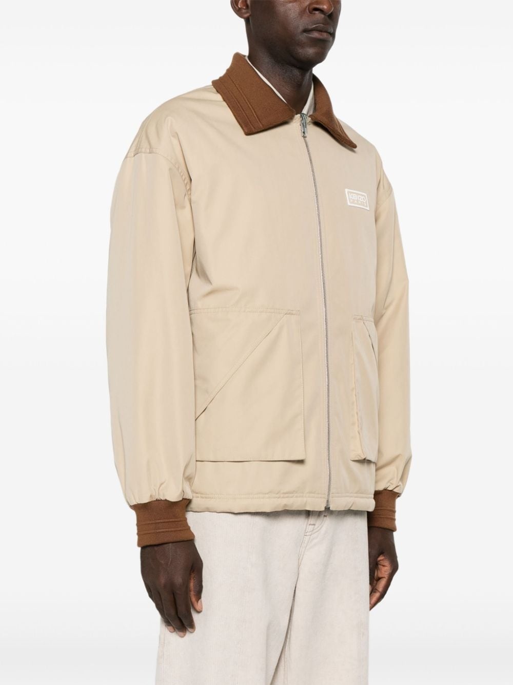 logo-patch reversible jacket - 3