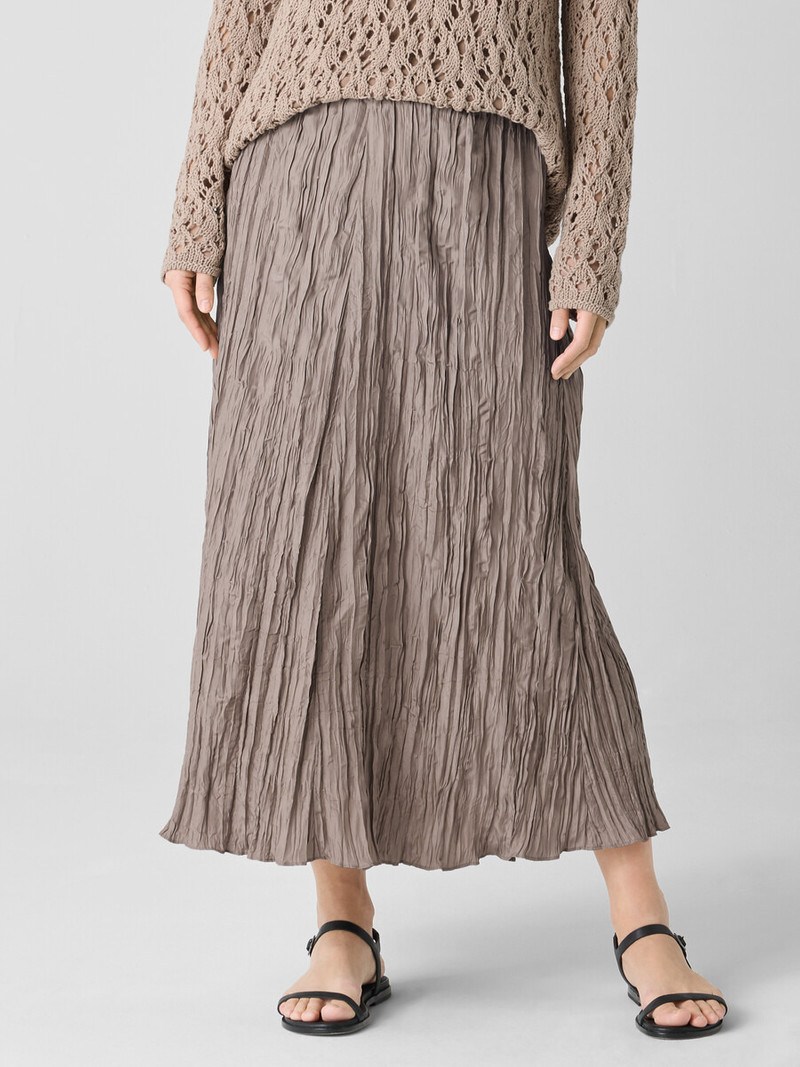 Crushed Silk Flared Skirt 3