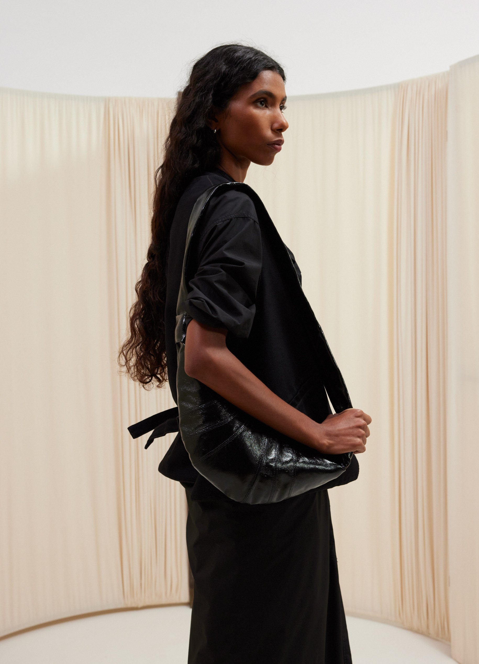 バッグ LEMAIRE SMALL CROISSANT BAG BLACK Black Small Croissant Bag | LEMAIRE