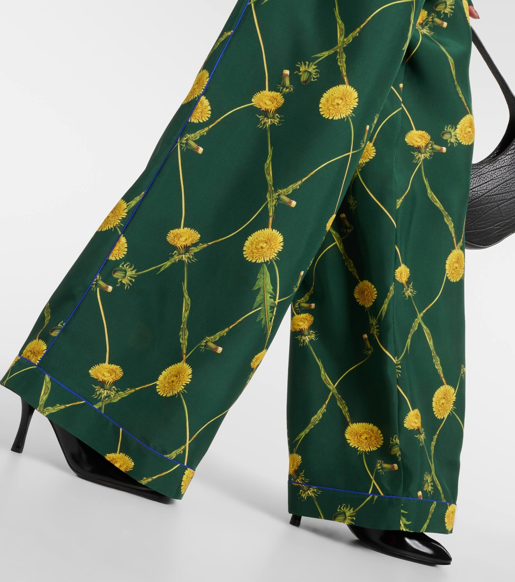 Floral silk pajama pants - 5