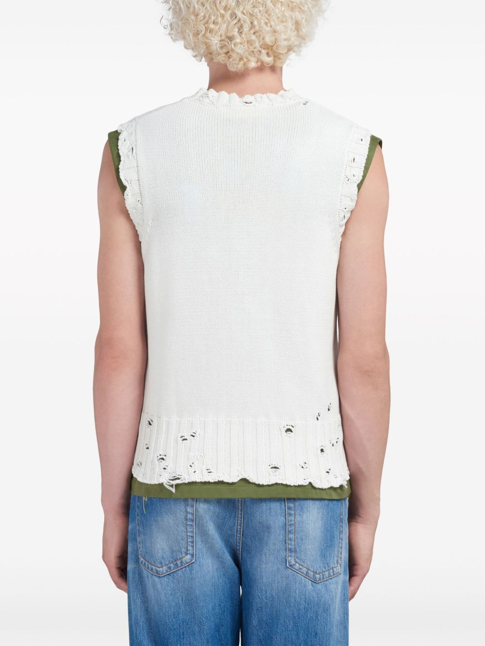 distressed sweater vest - 4