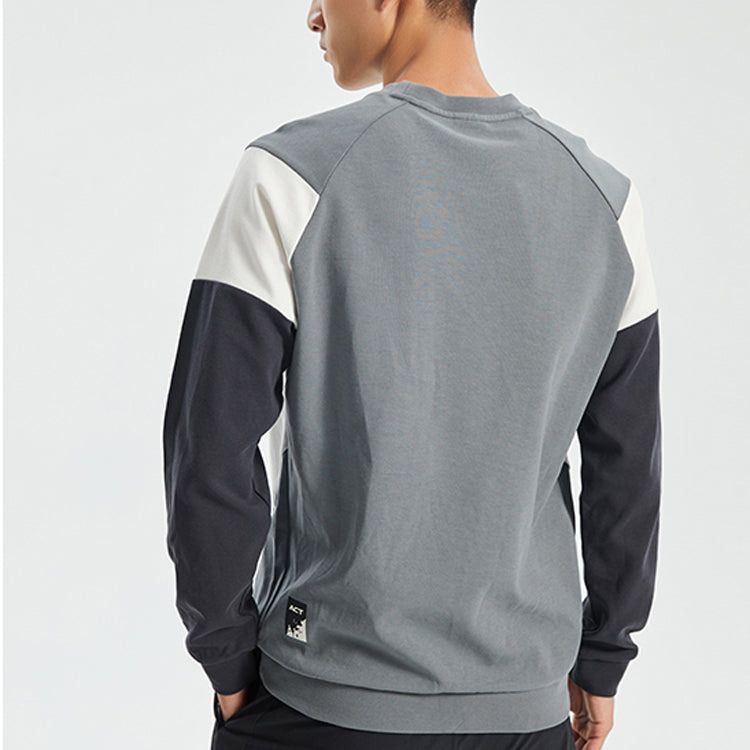 Li-Ning Contrasting Colors Sports Training Pullover Round Neck 'Grey' AWDQ443-2 - 4