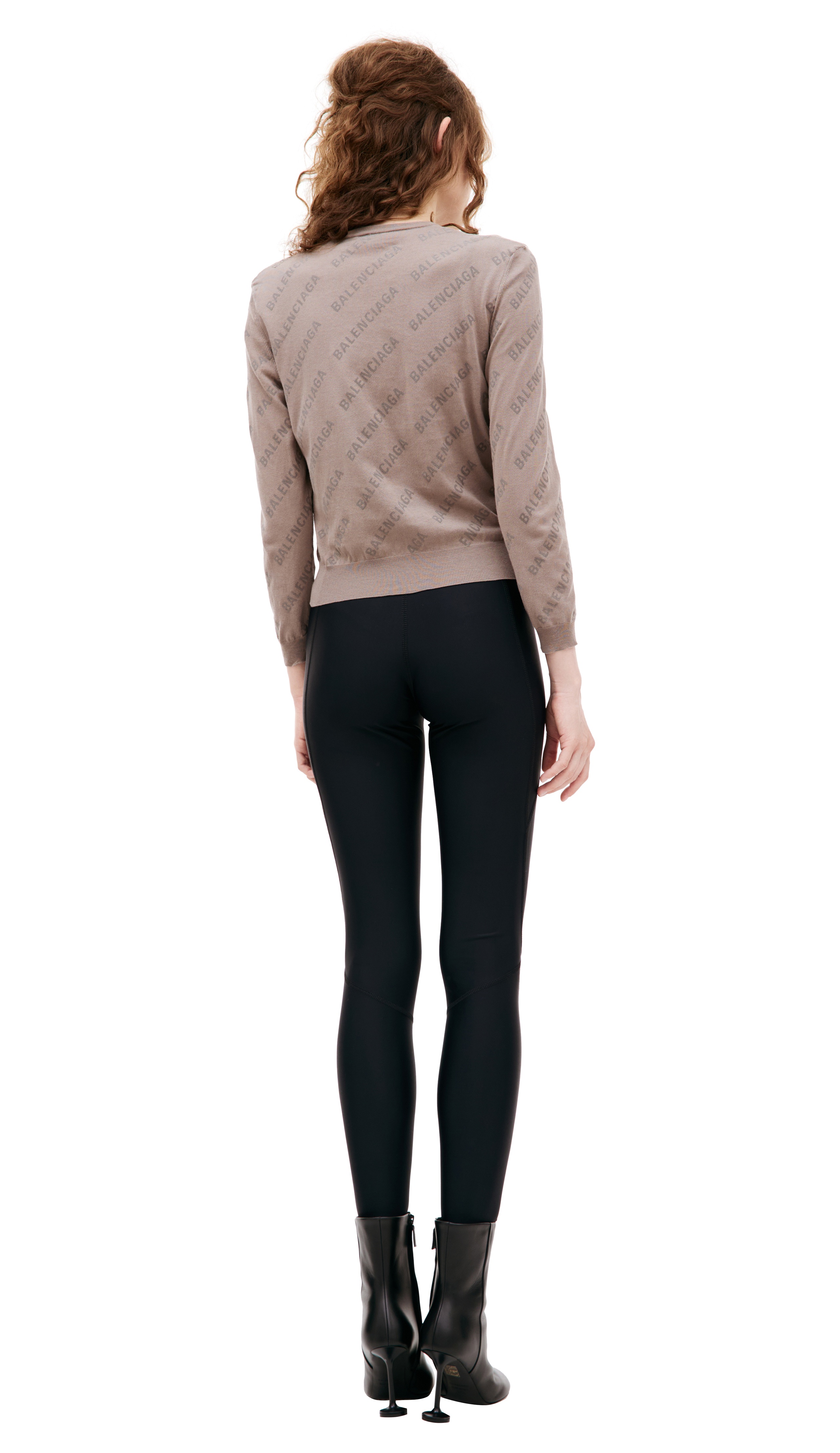 BEIGE LOGO CARDIGAN - 3