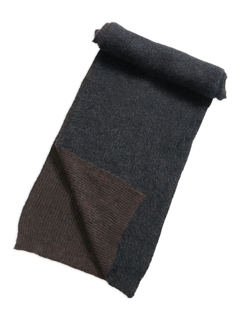 ribbed-knit two-tone scarf - 2