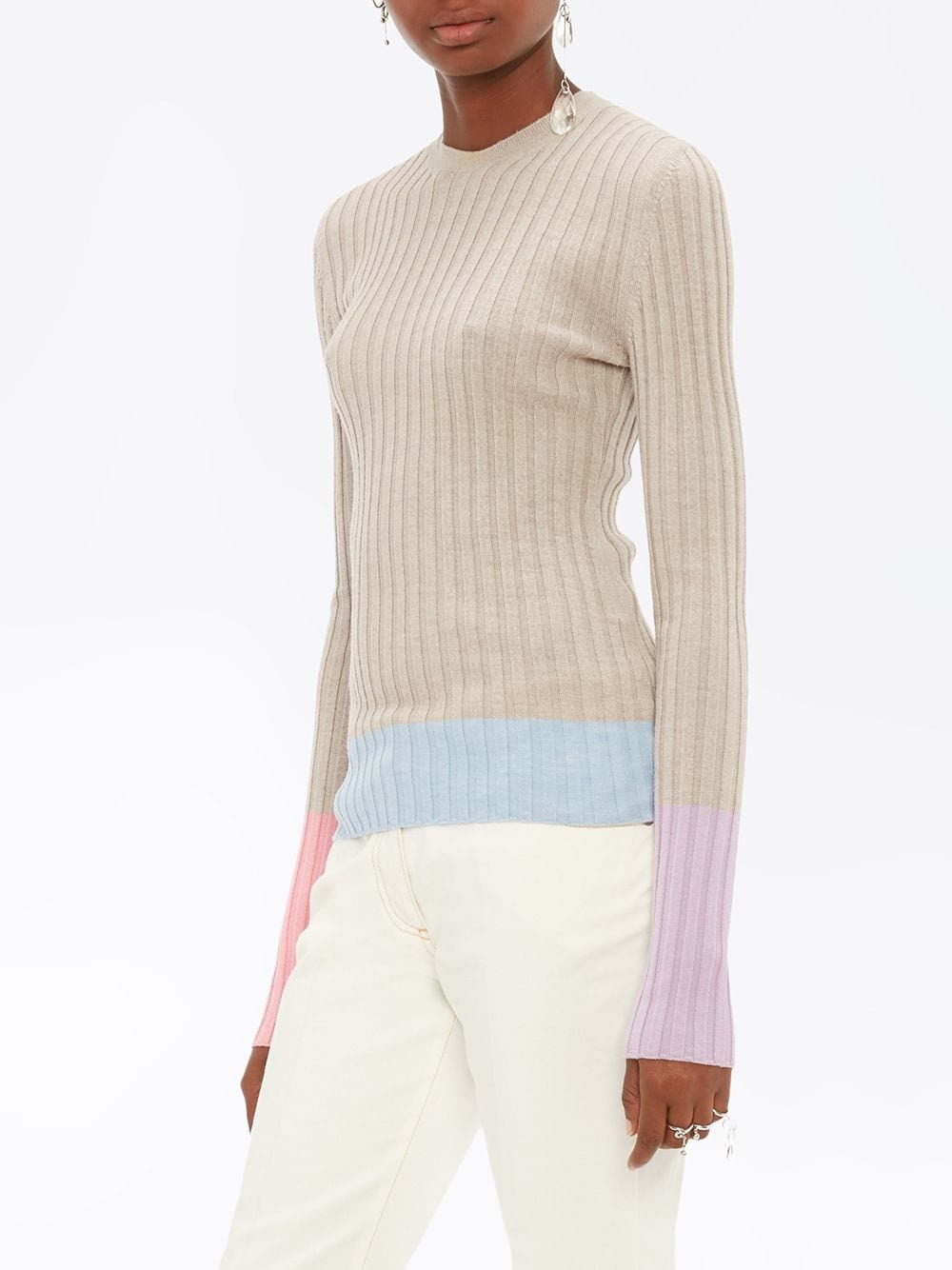 colour-block ribbed jumper - 3