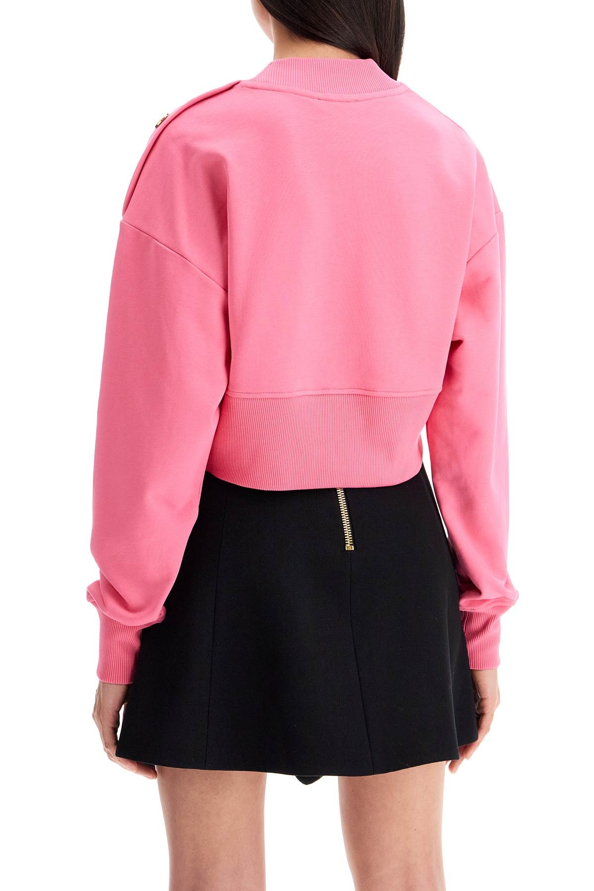 Balmain Cropped Sweatshirt With Buttons - 4