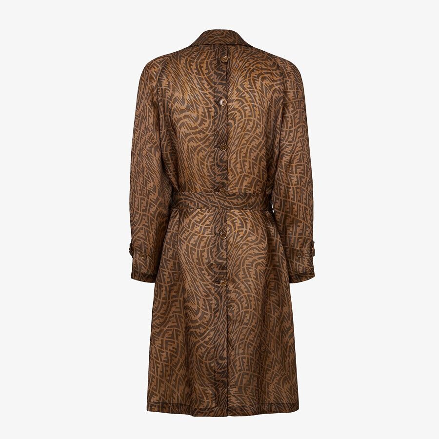 Brown organza trench coat - 2