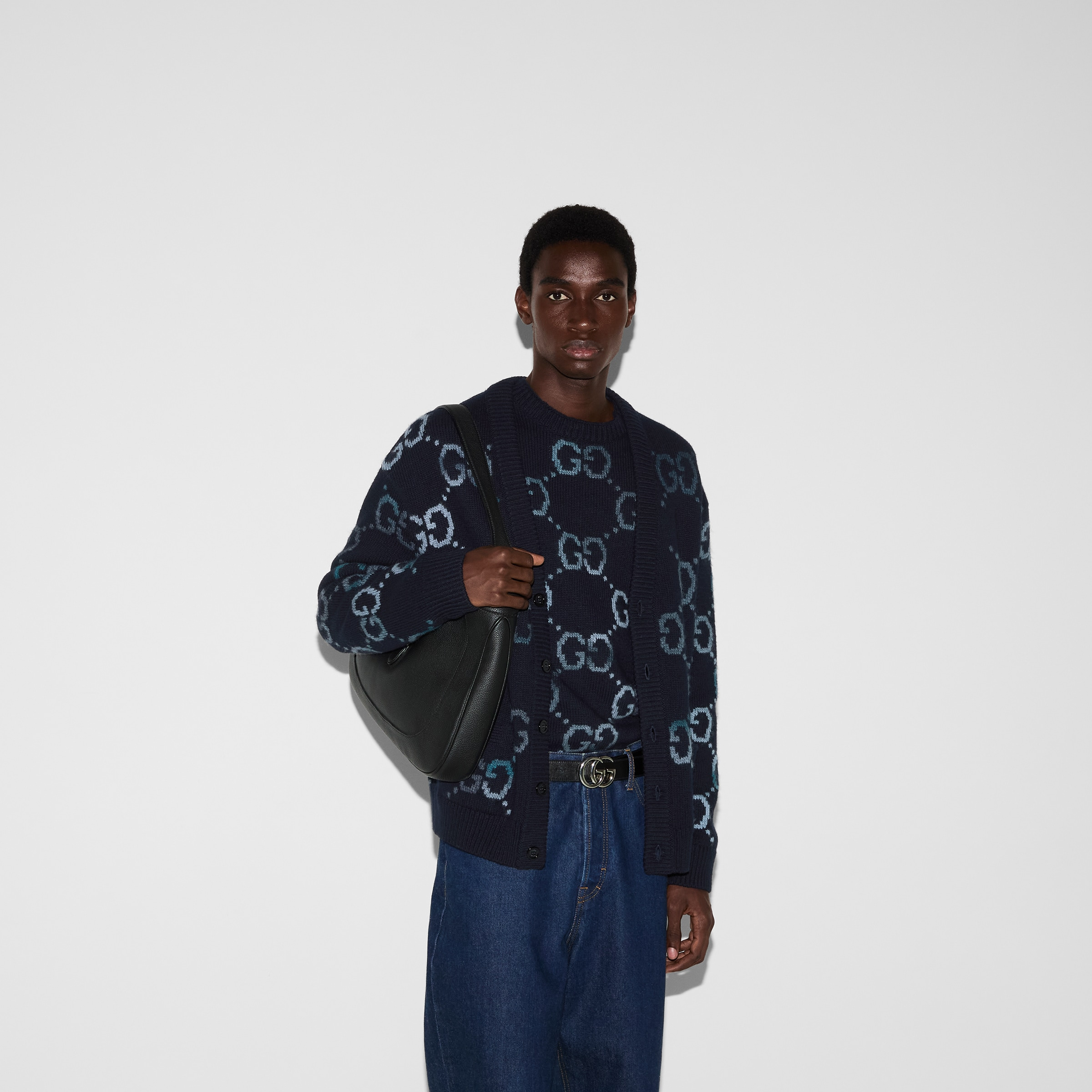 Wool sweater with GG intarsia - 6