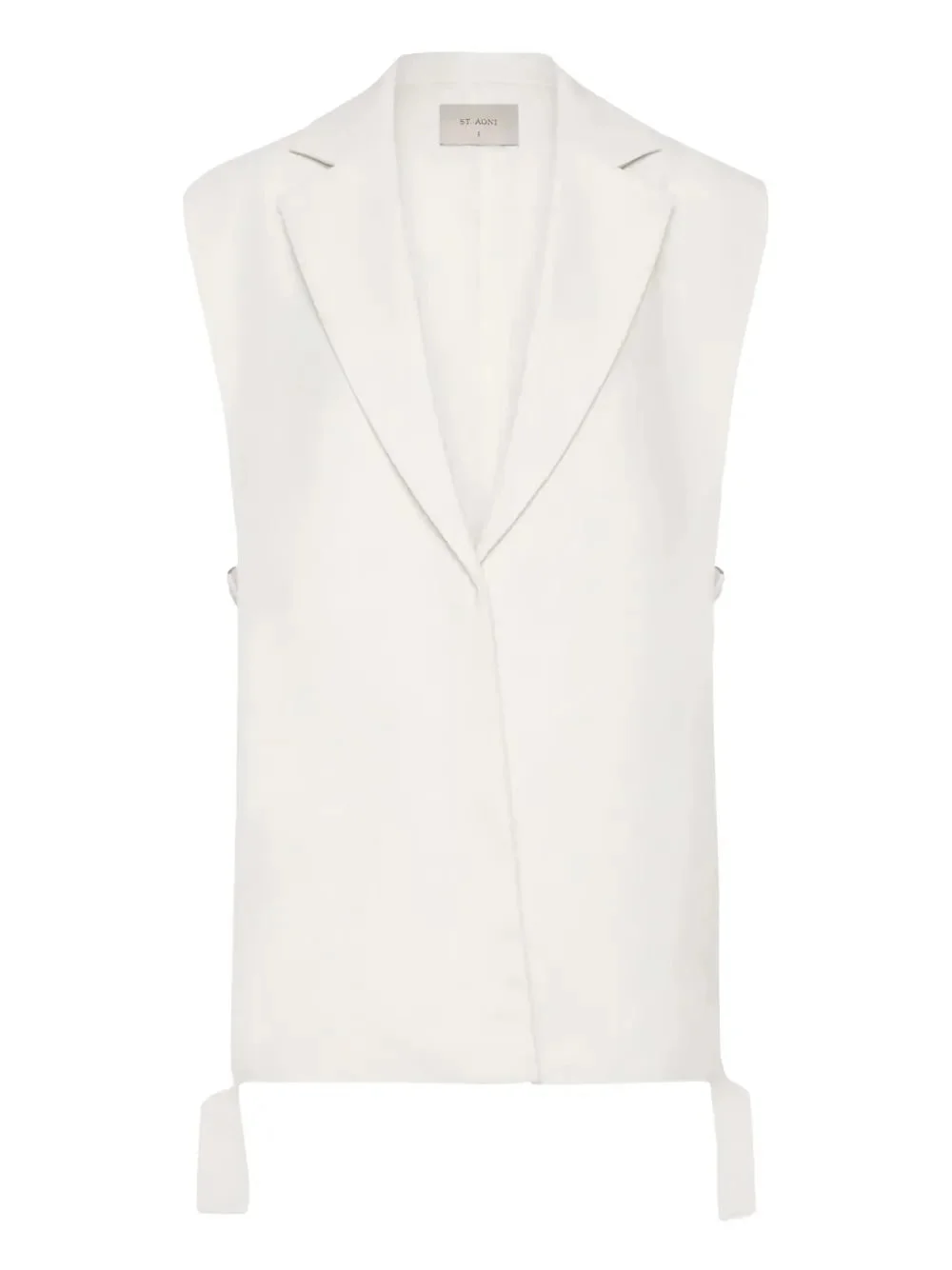 Relaxed Side Tie Vest in Off White - 1