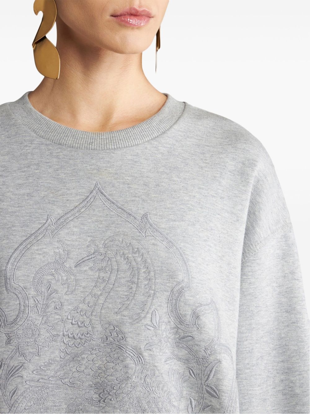 logo-embroidered cotton sweatshirt - 5