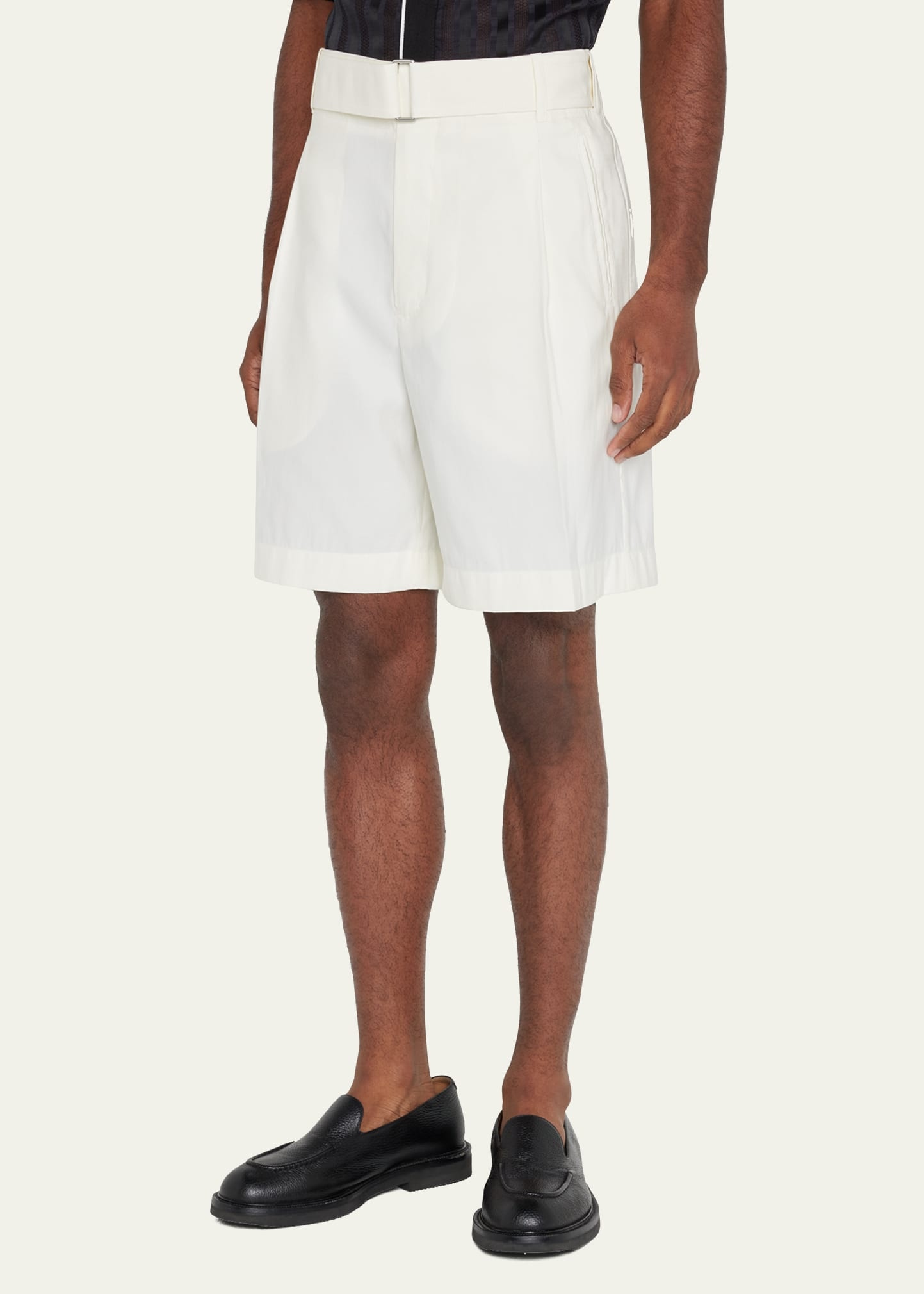 Men's Pleated Self-Belt Tailored Shorts - 4